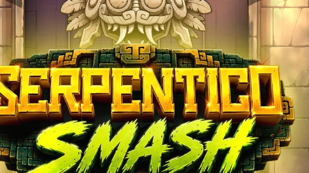 Interface de jogo do caça-níqueis Serpentico Smash com temática asteca