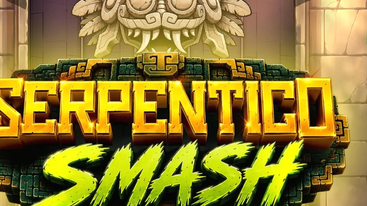Interface de jogo do caça-níqueis Serpentico Smash com temática asteca